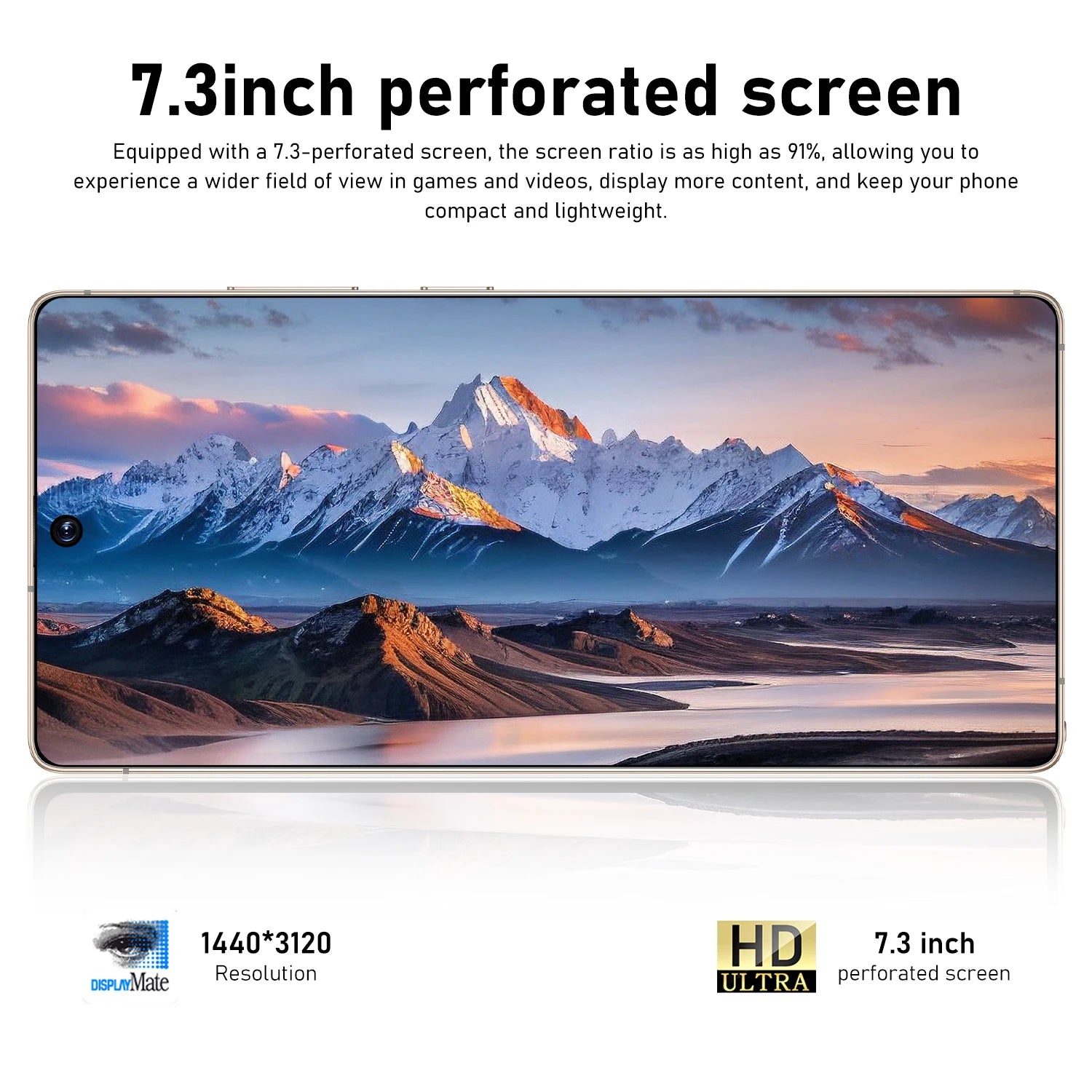 S26 Ultra 5G Android 15 smartphone with 7.3 inch HD display 16GB RAM and 1TB storage showing side profile view