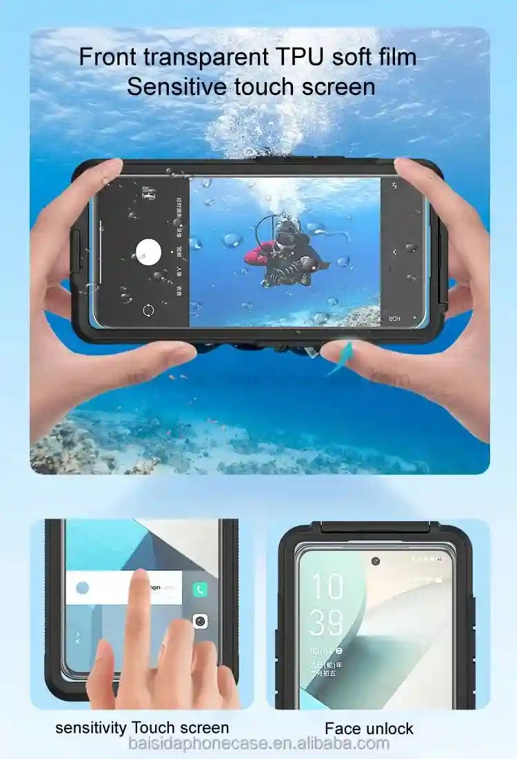 Waterproof Phone Case for iPhone Pro Max - IPX8 Certified Diving Pouch Tidesmit