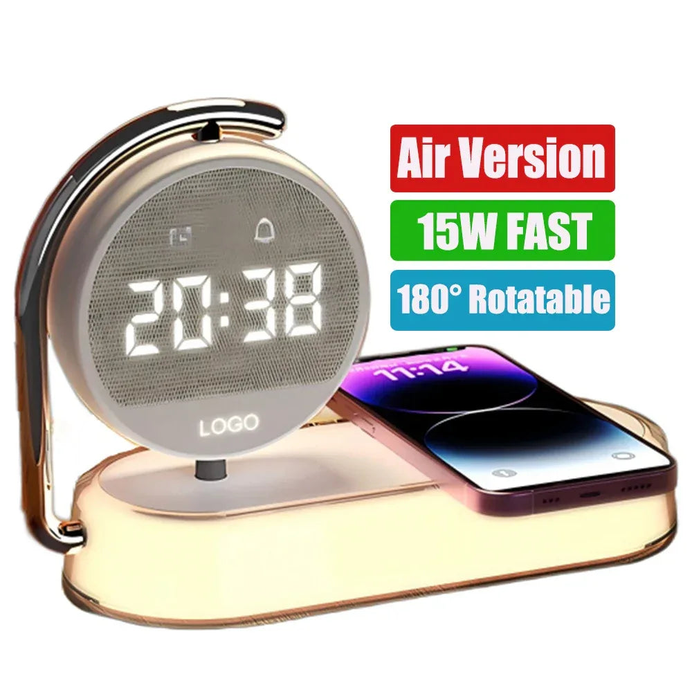 3-in-1 Portable Charger: Fast Charging Power Bank & Alarm Clock - White White Tidesmit