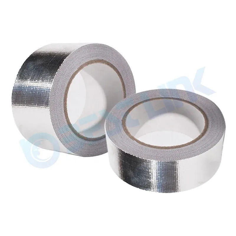 Two silver foil tape rolls, reinforced sealing tape for duct insulation