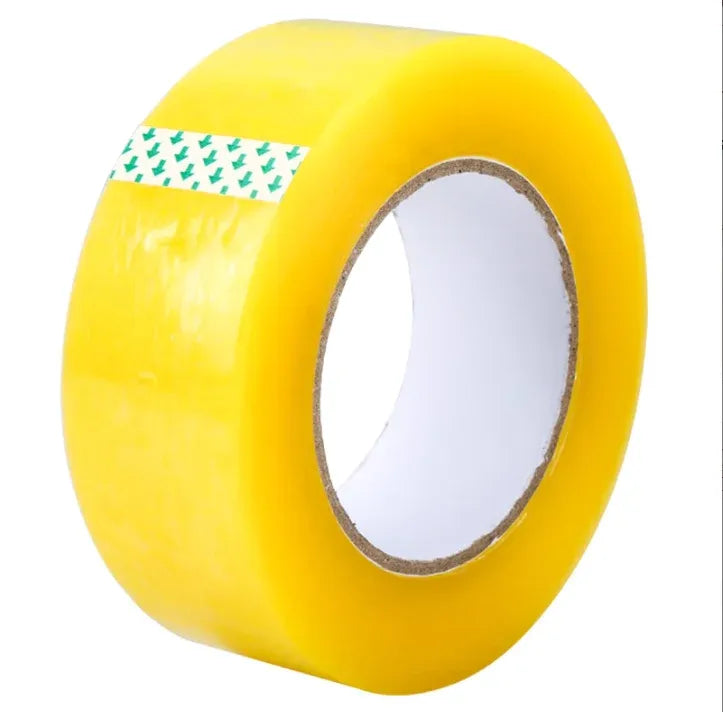 Yellow water-activated BOPP packing tape roll with inner cardboard core
