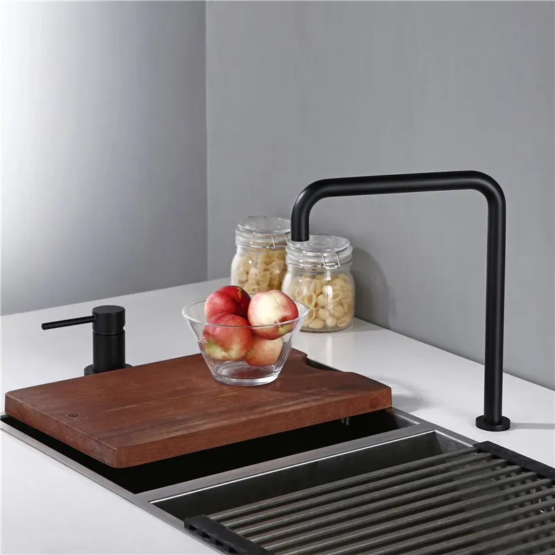 Modern Style Bathroom Basin Mixer Tap Dual Holder Single Handle Fixed Basin Faucet Hot And Cold 2 Hole Kitchen Sink Mixer
