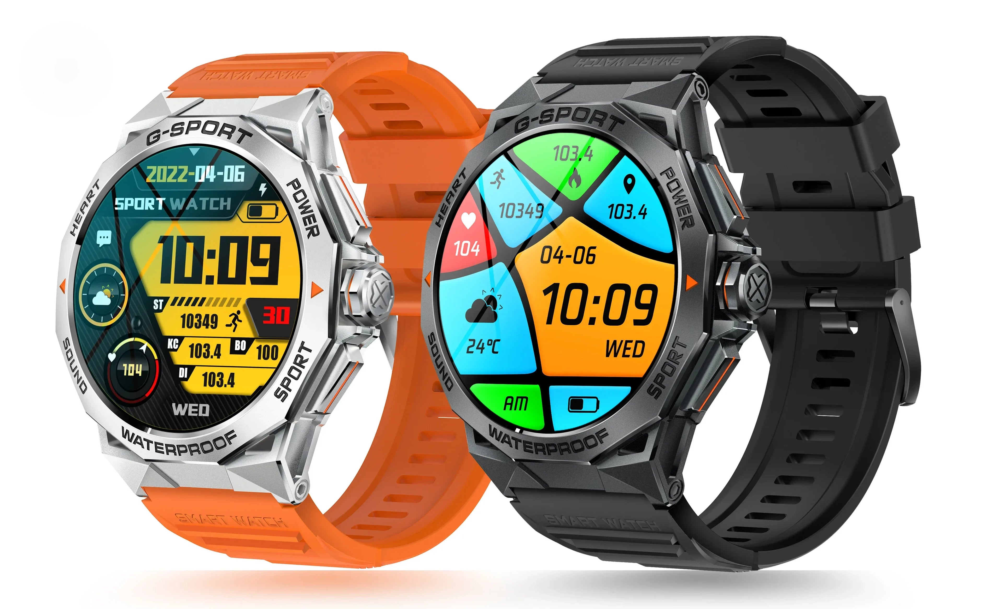 Smartwatch 1.43-Inch AMOLED Fitness Tracker - Black/Orange My Store