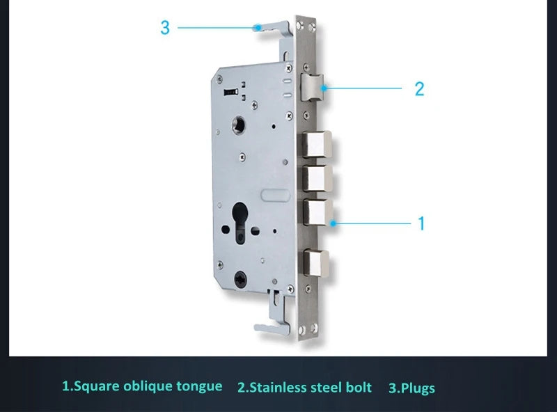 EGFirtor Metal Stainless Steel Electronic Lock Body Fingerprint Lock 240X24MM Square Bolt And Cylindrical Bolt