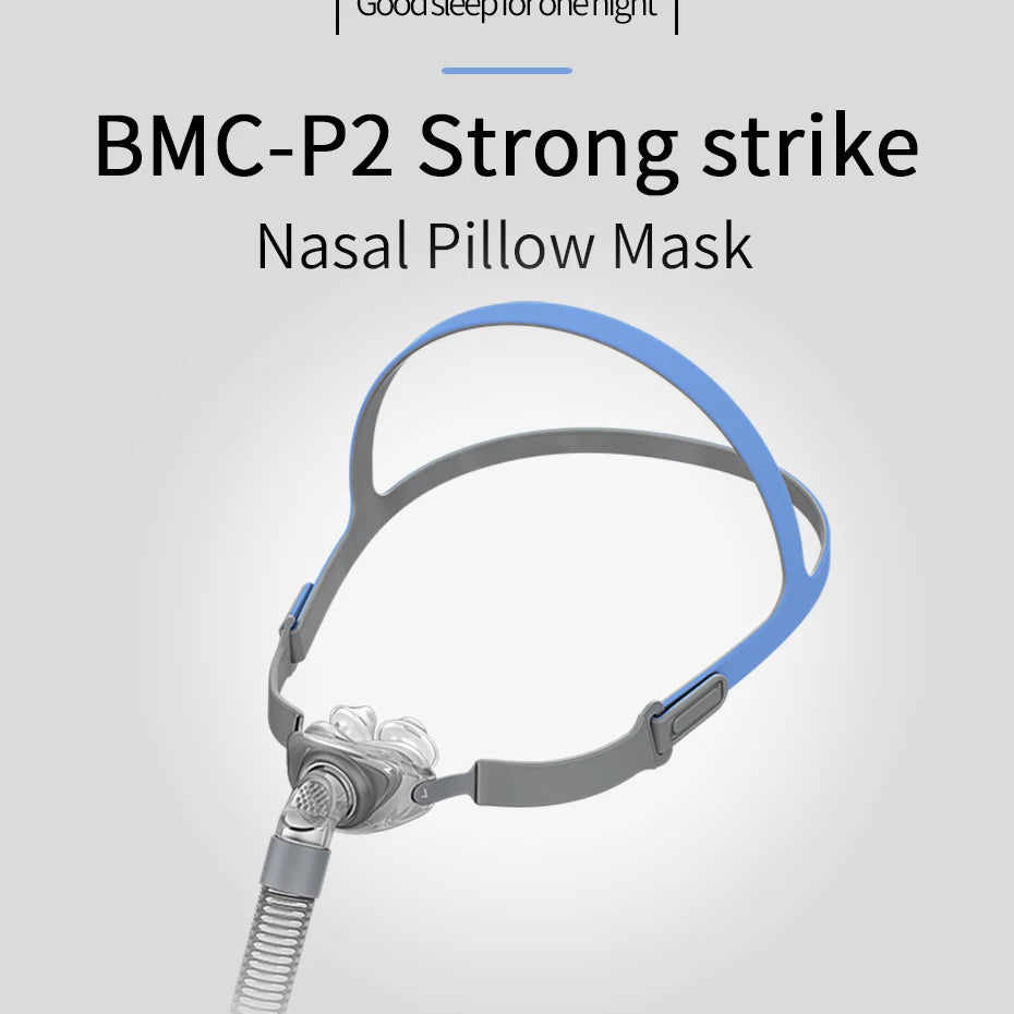 BMC Nasal Pillows Mask PM2 Soft Silicone CPAP Accessories Front Hose Full Size Kit Nose Pads 22mm Tub Diameter