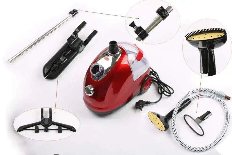 Tidesmit 2000W handheld garment steamer showing vertical steam iron brush design for efficient clothing care