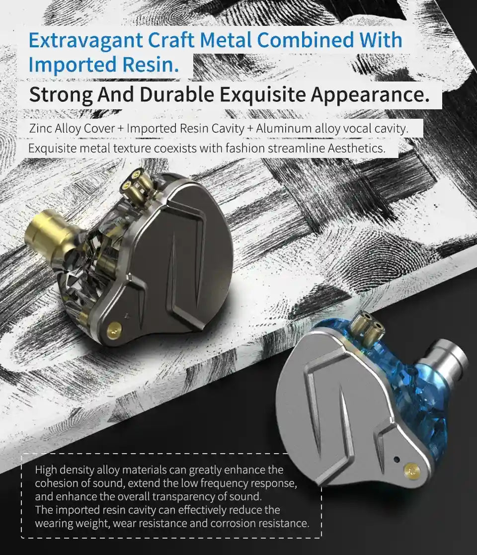 KZ ZSN Pro Hybrid In-Ear Monitors - Balanced Armature & Dynamic Driver Tidesmit