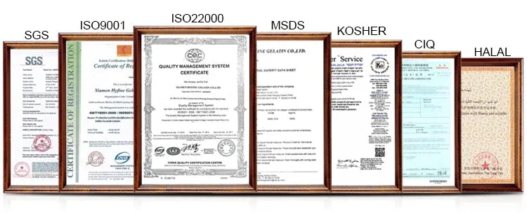 Certificate board with multiple quality and compliance labels