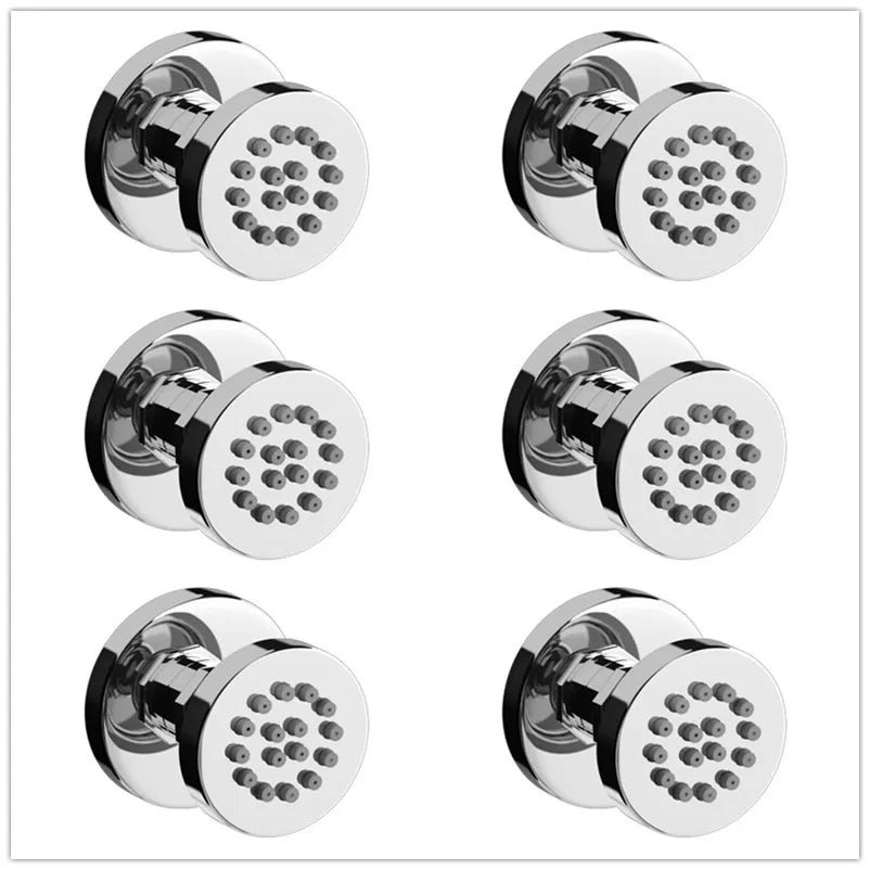 Body Shower Jets Bathroom Solid Brass Square Chrome Plated Spray Shower Head Sprayer Set Saving Water Spa Bath Massage Jet