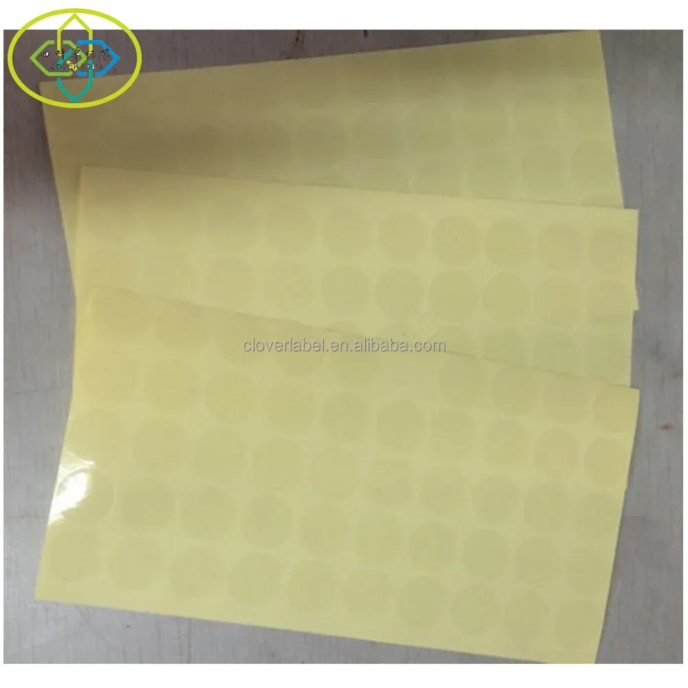 Transparent vinyl round label sticker sheets with pre-cut circular labels