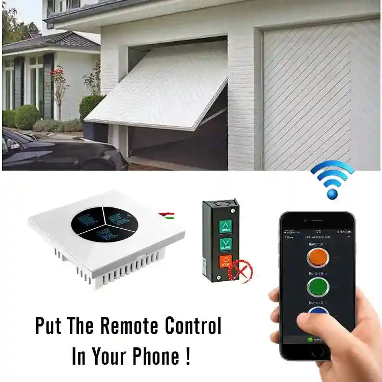 Wireless Garage Door Remote Switch | 86mm Smart WiFi Appliance | Tidesmit Tidesmit