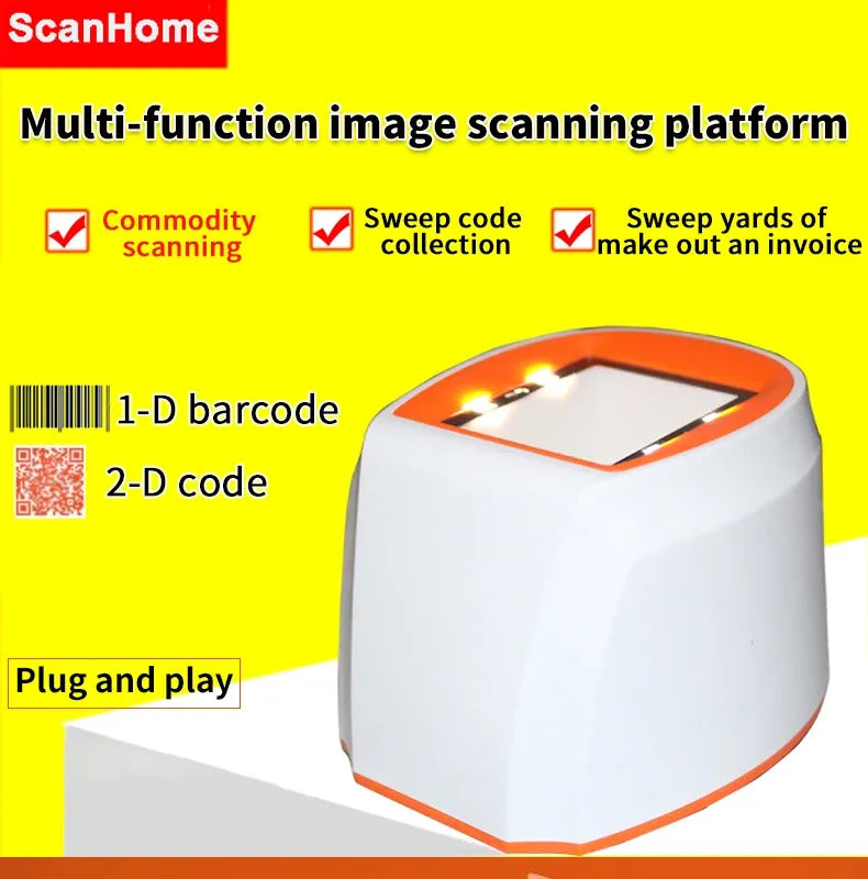 ScanHome 1/2D barcode scanner platform Desktop omni-directional all-round desktop automatic sensing Bar Code Reader SH-7000