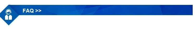 Blue FAQ header bar with an icon on the left