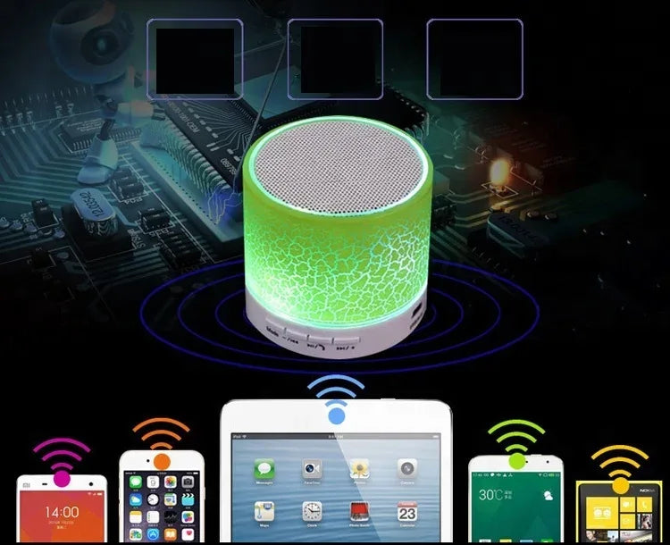 Portable Bluetooth Speaker with RGB LED Lamp - Wireless Audio for Home My Store