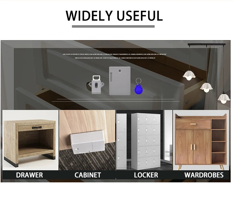 NAIERDI Digital Cabinet Intelligent Electronic Locks  Invisible Sensor Lock EMID IC Card Drawer For Wardrobe Furniture Hardware