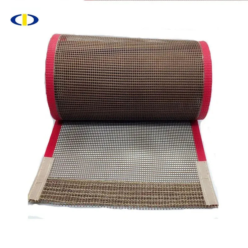 Brown PTFE silicone adhesive tape roll with mesh-like sheet backing extended