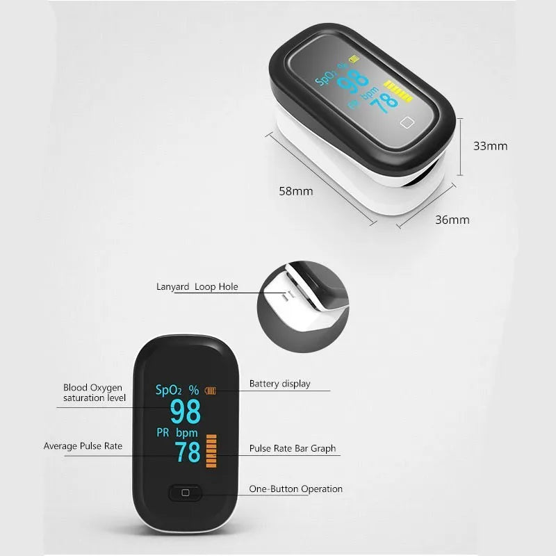 JianYouCare Medical Portable Finger Pulse Oximeter Saturometer Oxygen Saturation Oled Oximetro De Dedo Saturometro Monitor Child