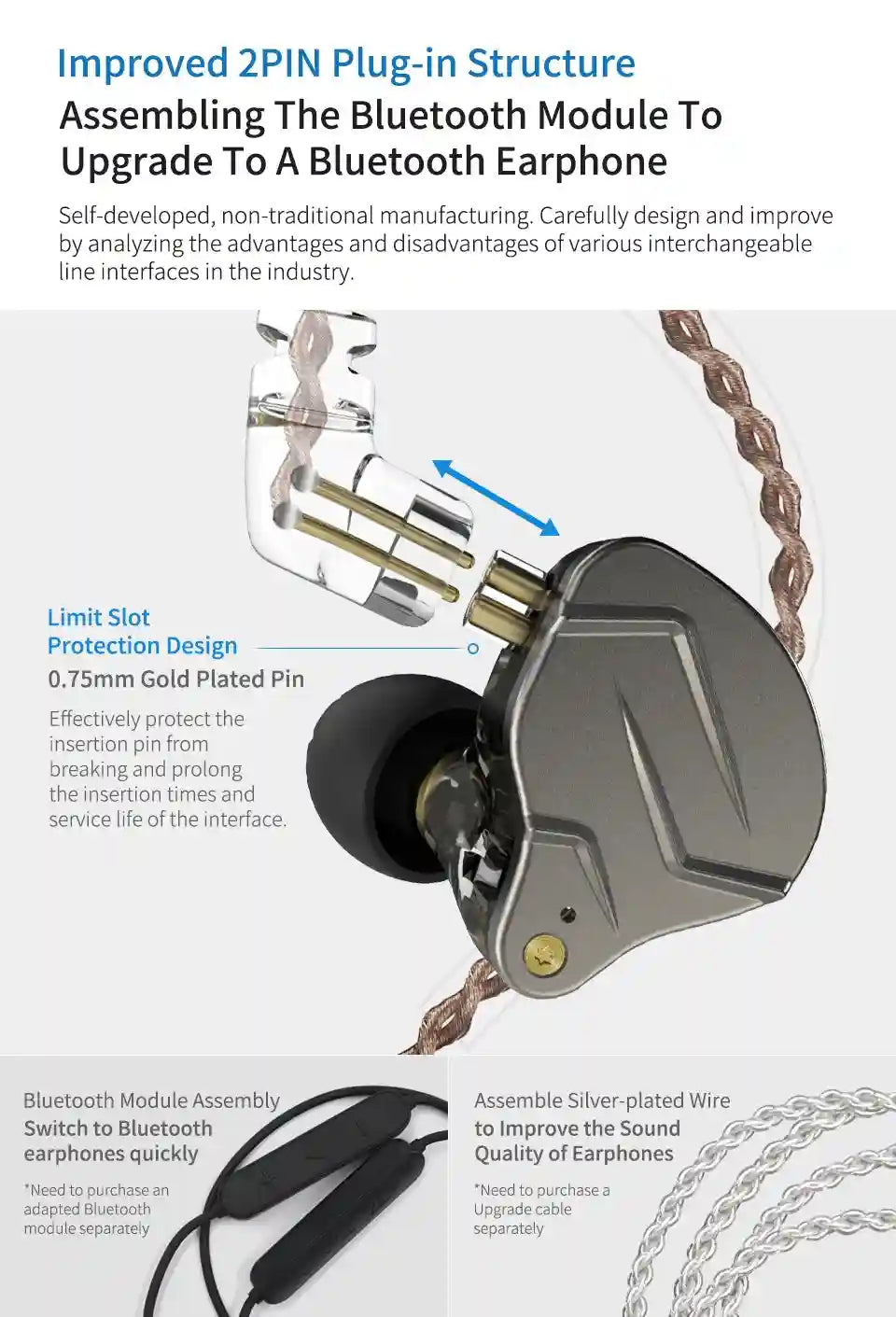 KZ ZSN Pro Hybrid In-Ear Monitors - Balanced Armature & Dynamic Driver Tidesmit