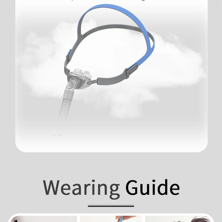 BMC PM2 CPAP Mask Nasal Pillows Mask with Headgear for CPAP Machine APAP BiPAP S/M/L 3 Sizes Silicone Cushions Apnea Nasal Mask