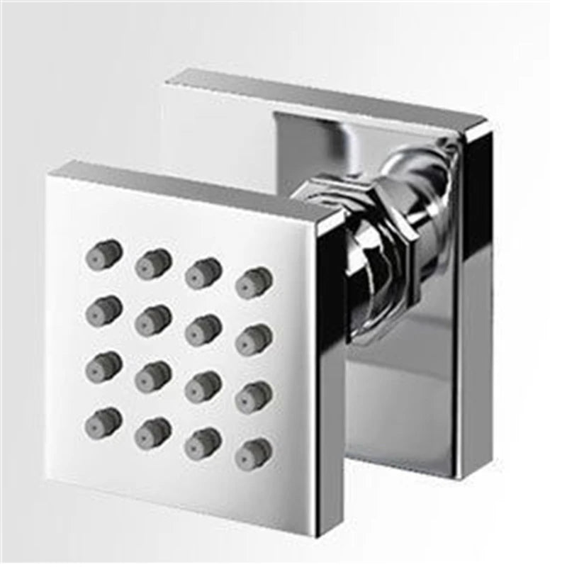 Body Shower Jets Bathroom Solid Brass Square Chrome Plated Spray Shower Head Sprayer Set Saving Water Spa Bath Massage Jet