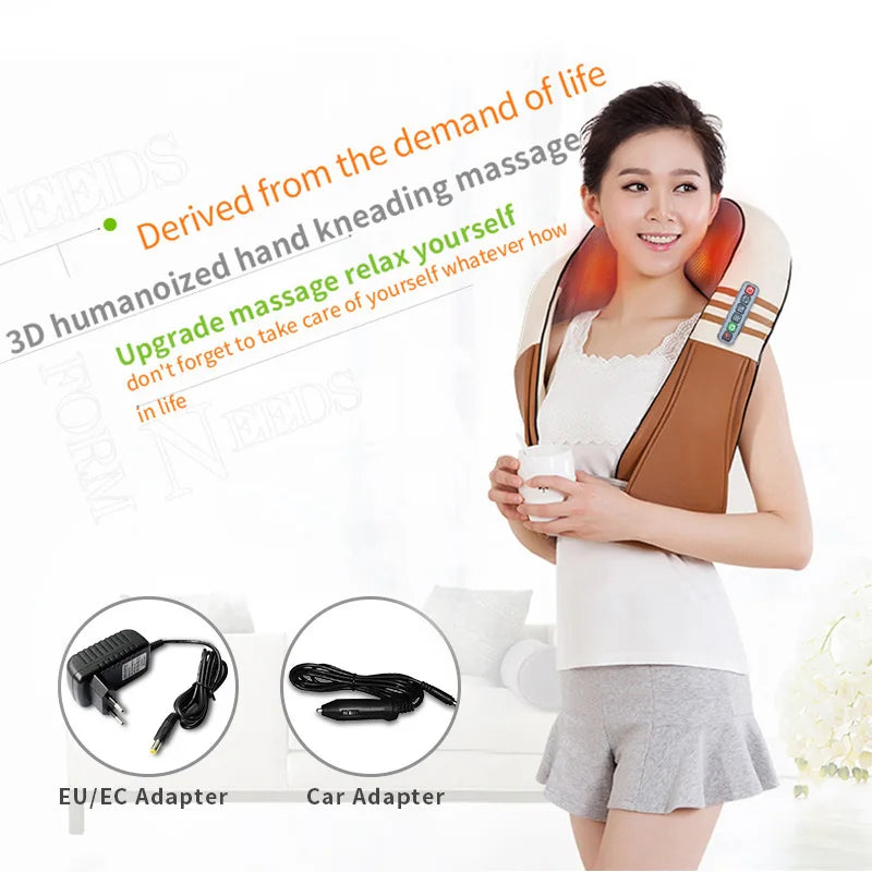 Neck and Shoulder Massager with 16 Heating Nodes - Tidesmit EU Relaxation Treatment Tidesmit
