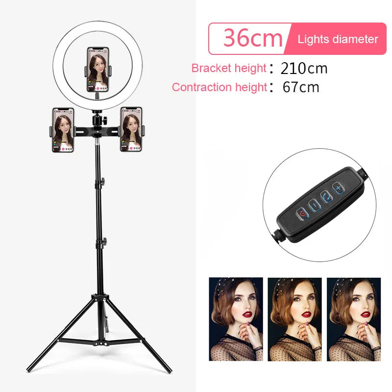 14-Inch LED Ring Light with Tripod Stand for Pro Content Creation 14inch 210 3 holder Tidesmit