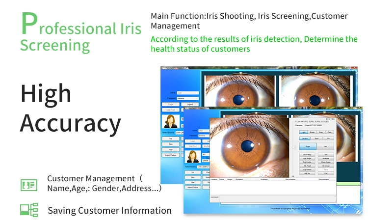 Iridology Digital Camera 12MP Professional Iris Scanner Analyzer Body Shaping Massage Equipment Tidesmit