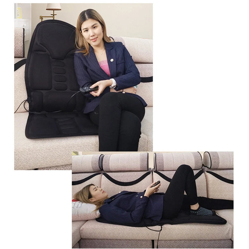 Heated Massage Seat Cushion for Back, Neck and Waist - Portable Relief Relaxation Treatment Tidesmit