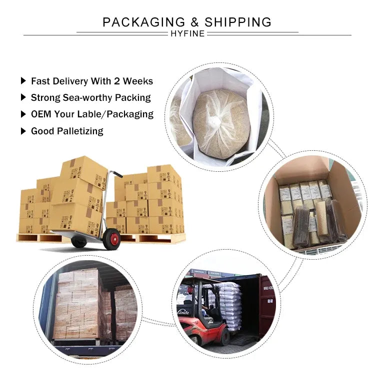 Packaging and shipping infographic with bullet list and delivery icons