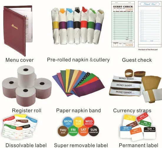 Promotional collage of various label and packaging items
