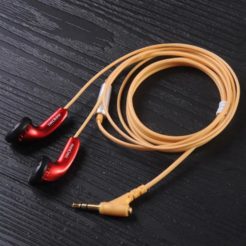 Tidesmit X6 3.5mm Flat Head In-Ear Wired HiFi Audio Earphones Gold Tidesmit