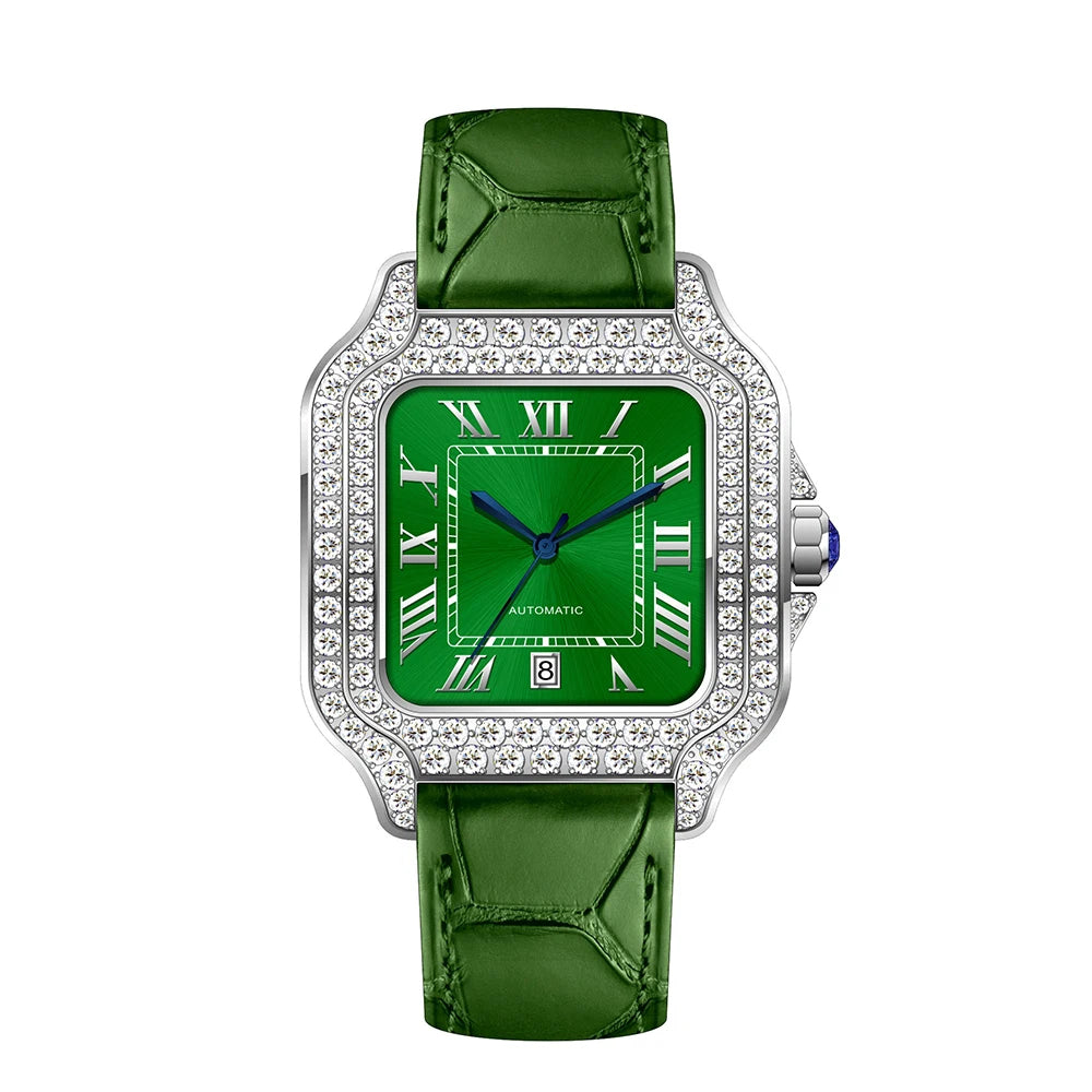 Wholesale Sport Diamond Stainless Steel Luxury Iced Out Watch Men Women Moissanite Automatic Mechanical 20mm Band Watch