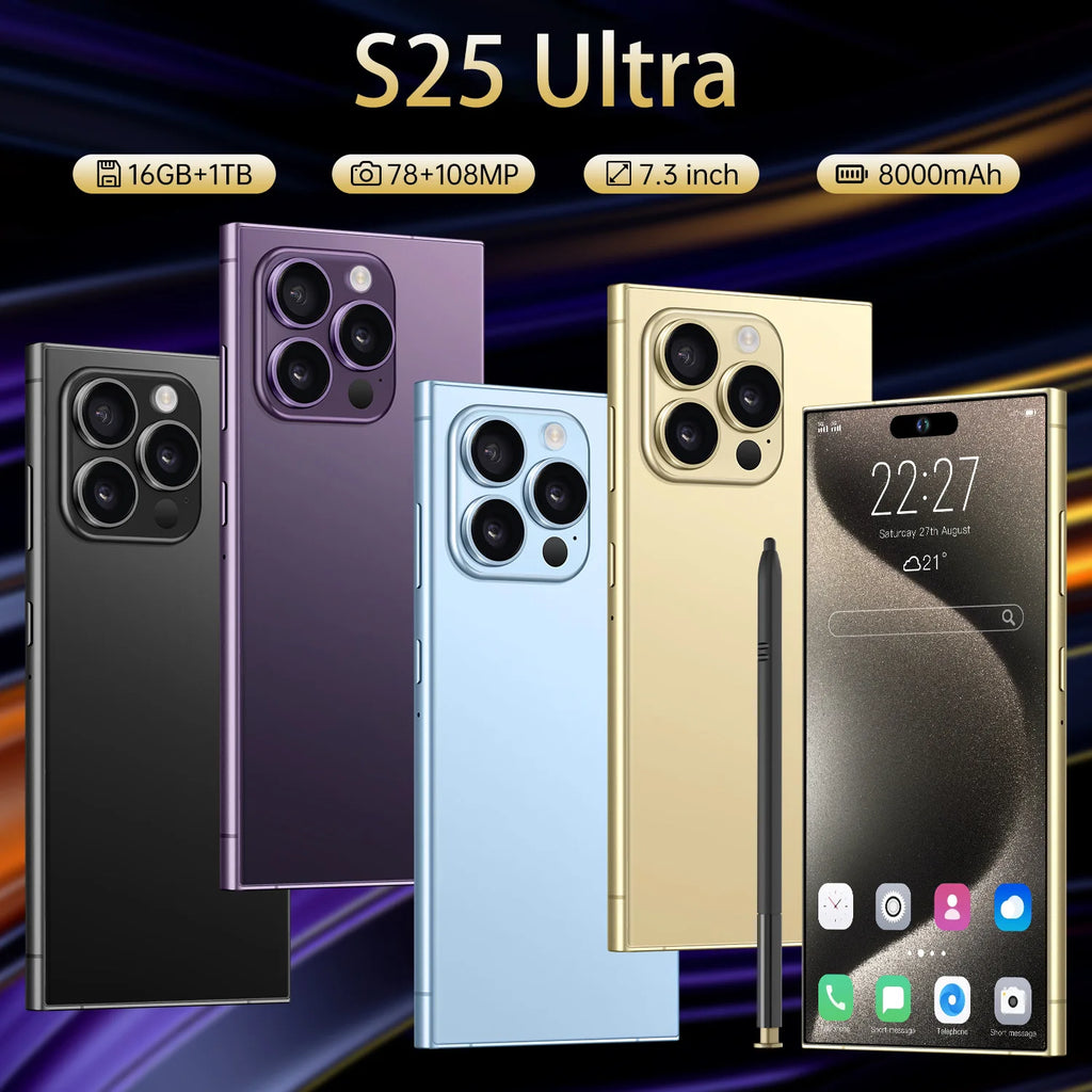 Mobile Phone Built-in Pen S25Ultra Eight-core 4G7.3-inch 20 Million Pixel 3 64  Hot 0TG
