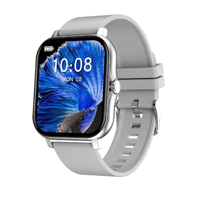 Smartwatch Fitness Tracker with Bluetooth Calling & Heart Rate Monitor 1 Gray Silicone Strap Y13 My Store