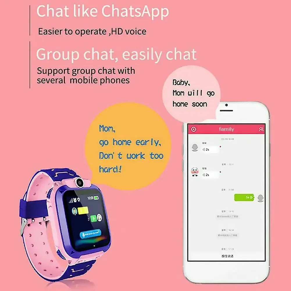 Kids Smartwatch with GPS Tracker & SOS - IP67 Waterproof Blue/Pink My Store