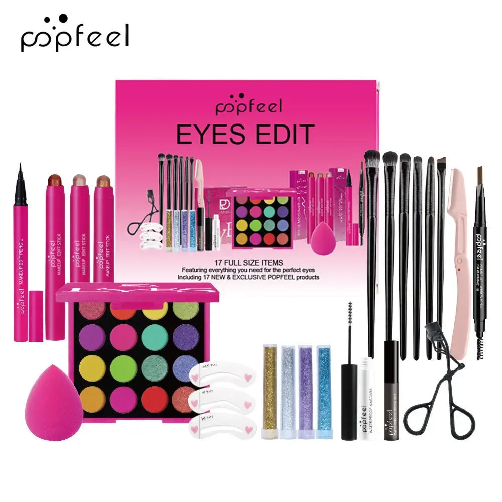Professional Makeup Kit – All-in-One Salon-Quality Eyeshadow & Lipstick Set Professional Makeup Kits SET007C Tidesmit