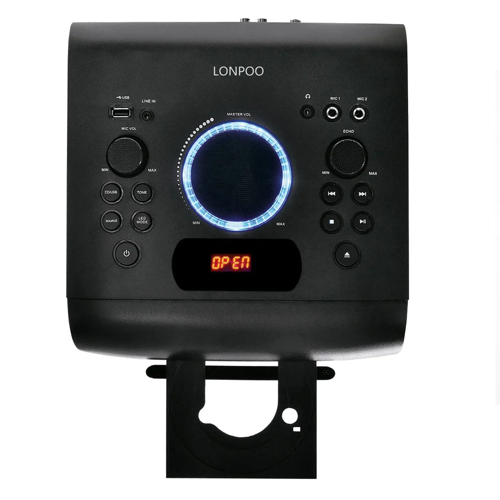 Wood Cabinet CD and Portable Bluetooth Speaker - Wireless Audio Black My Store