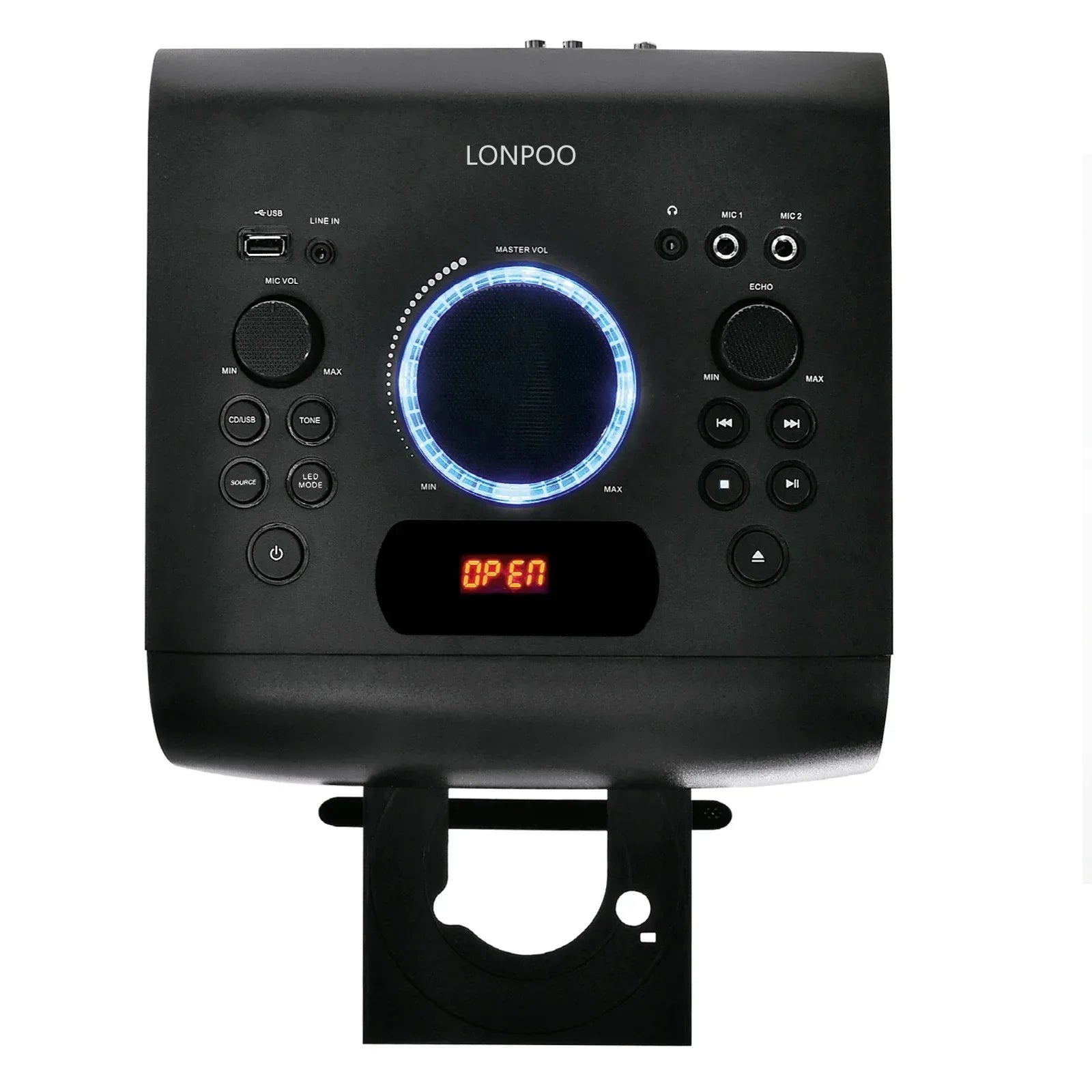 Wood Cabinet CD and Portable Bluetooth Speaker - Wireless Audio Black My Store