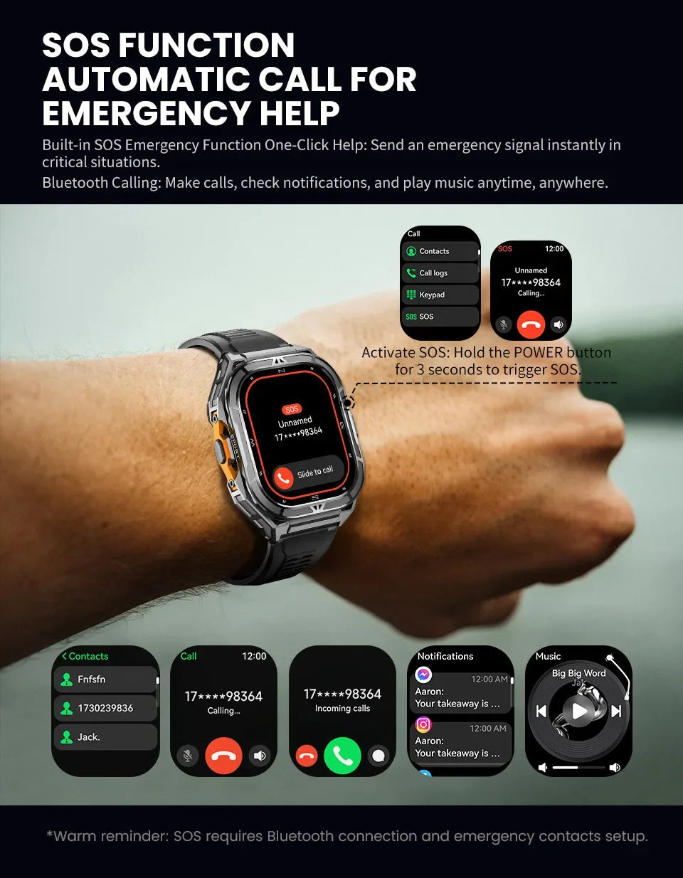 X5 Smartwatch: 1.96 AMOLED GPS Fitness Tracker with Heart Rate Monitor My Store