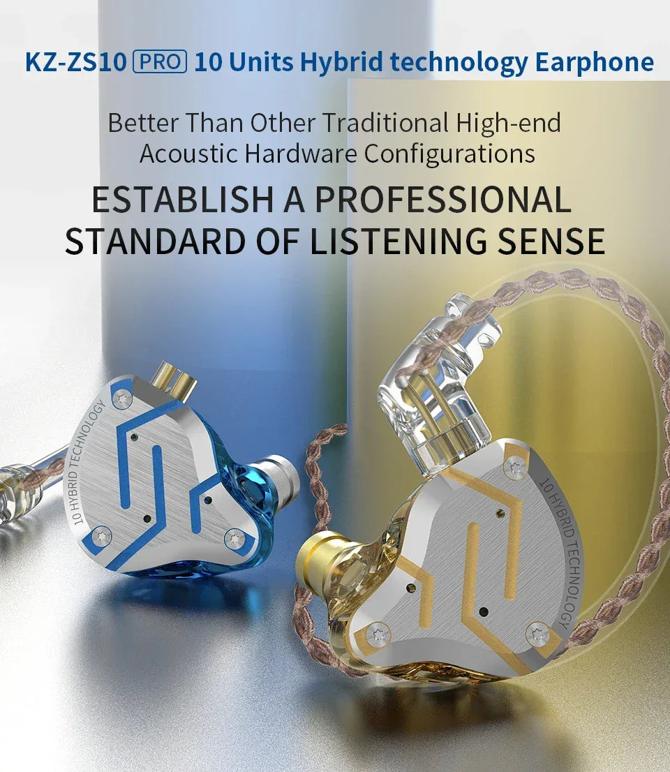 KZ ZS10 Pro 5-Driver Hybrid HiFi Wired Earbuds by Tidesmit Tidesmit