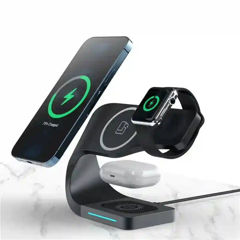 4-in-1 Magnetic Wireless Charging Station | Fast Qi Multi-Device Stand Tidesmit