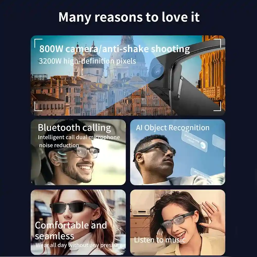 Smart Audio Translator Glasses | AI Real-Time Voice | Tidesmit Tidesmit