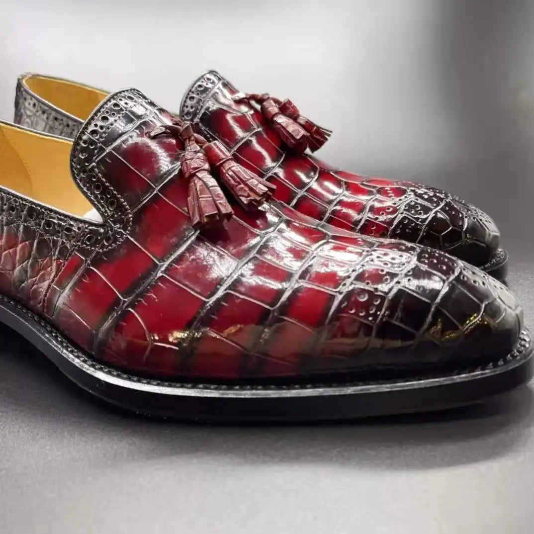 Goodyear Welt Crocodile Leather Loafers Men Party Shoes Male Luxury Alligator Dress Shoes for Men Business Shoes Men
