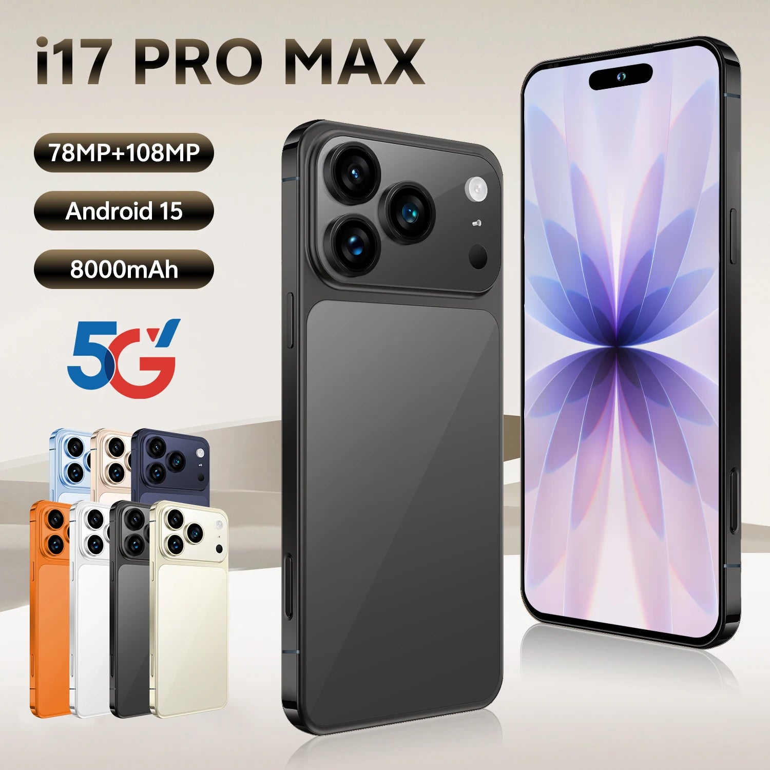 Android 15 Smartphone 1TB 16GB RAM 7.3-Inch AMOLED Unlocked Tidesmit