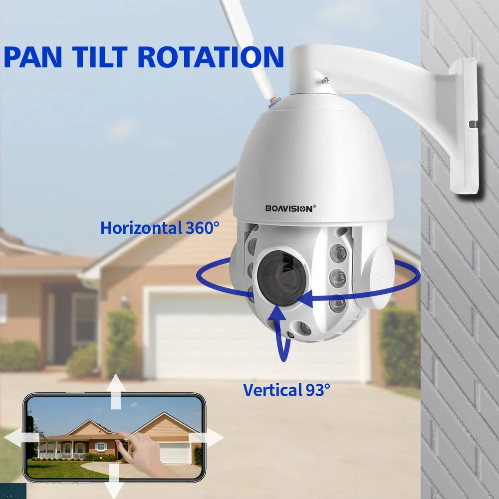 5MP WiFi/4G/POE PTZ IP Camera AI AUTO Tracking 30X Two Way Audio Colorful Night Vision IR 80m Security  CCTV Camera P2P CamHi