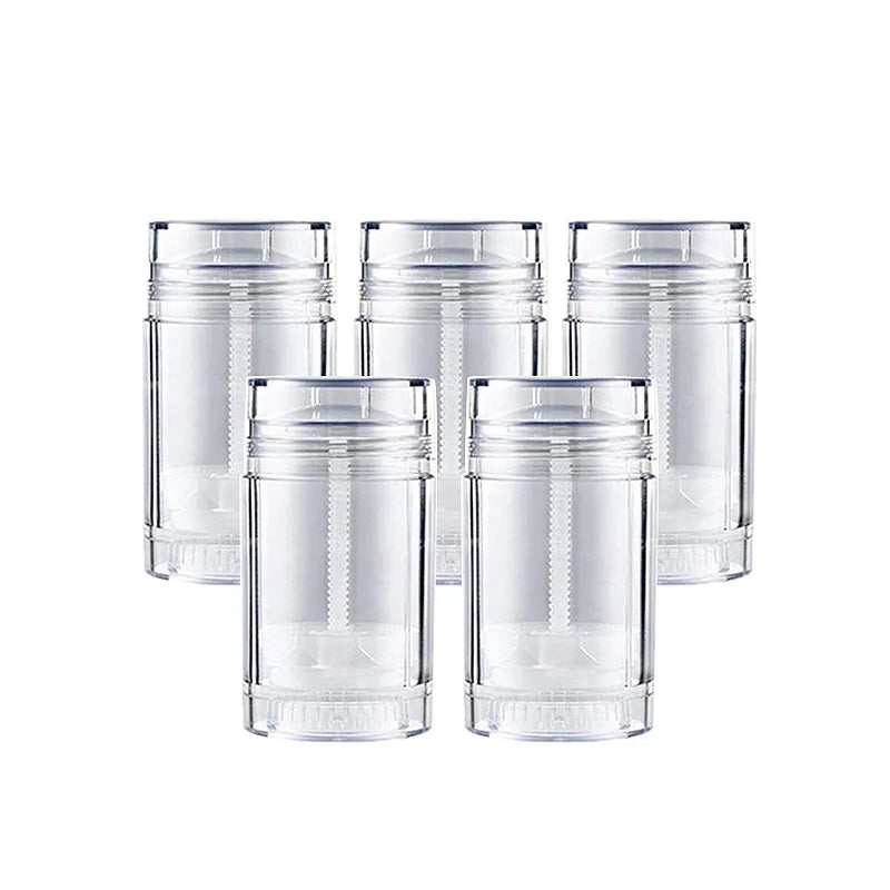 Tidesmit 30ml clear twist up deodorant stick containers, 5pcs empty refillable plastic tubes for DIY balms