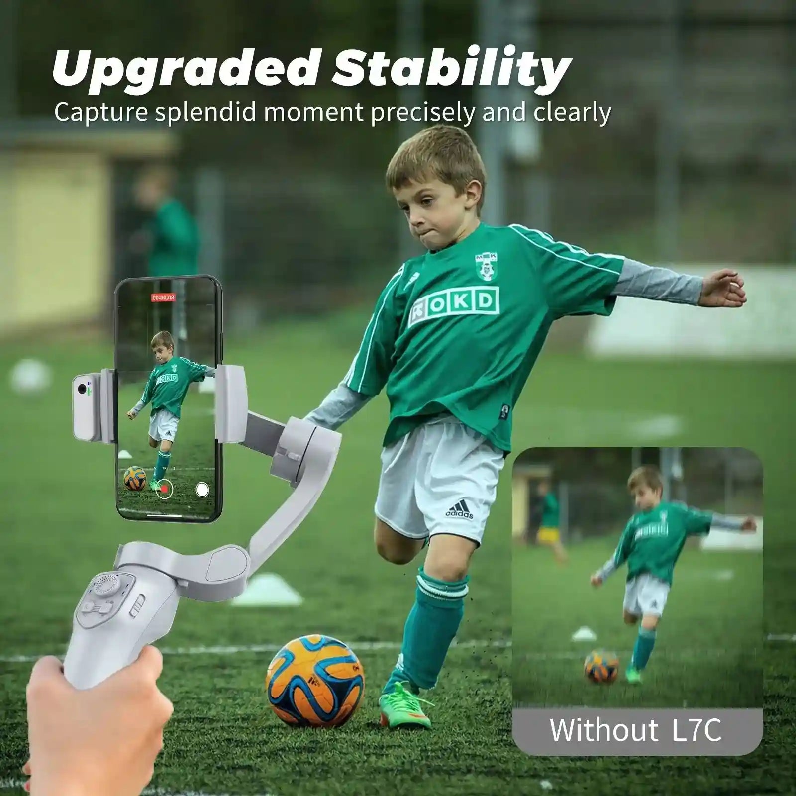 Smartphone Tripod with AI Face Tracking and LED Light - L7Cpro Tidesmit