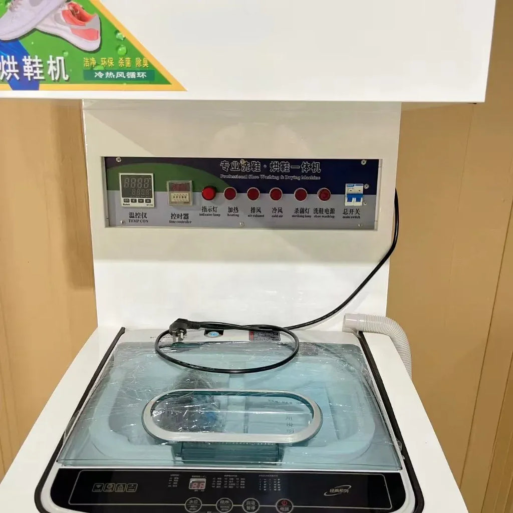 Shoe Washing and Drying Machine Combining Top Dryer Bottom Washer for Washing Plant Laundromat