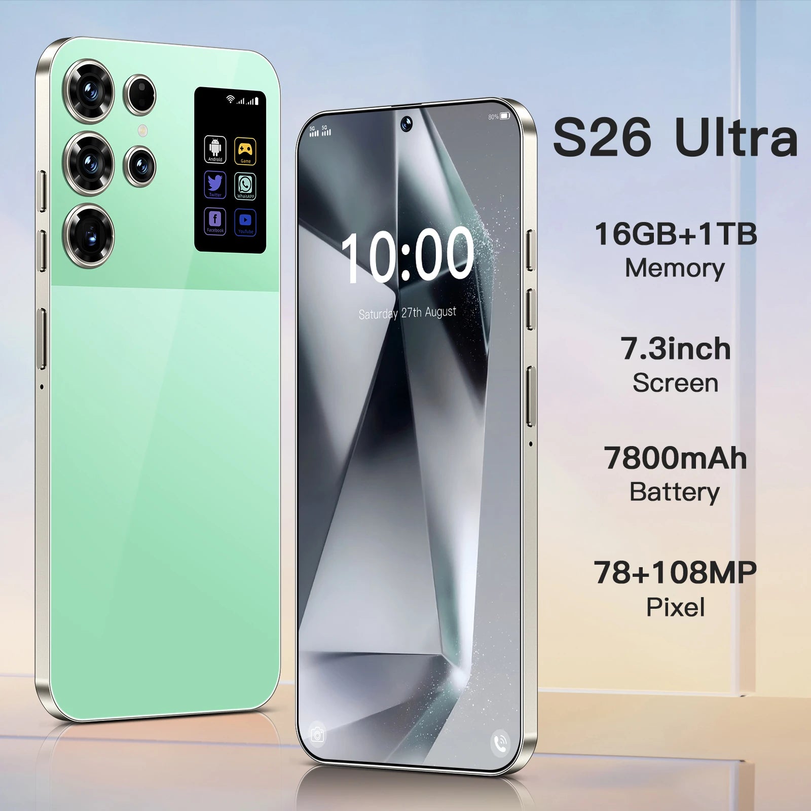 Unlocked 5G Smartphone: 1TB Storage, 16GB RAM, 7.3-Inch Display Tidesmit