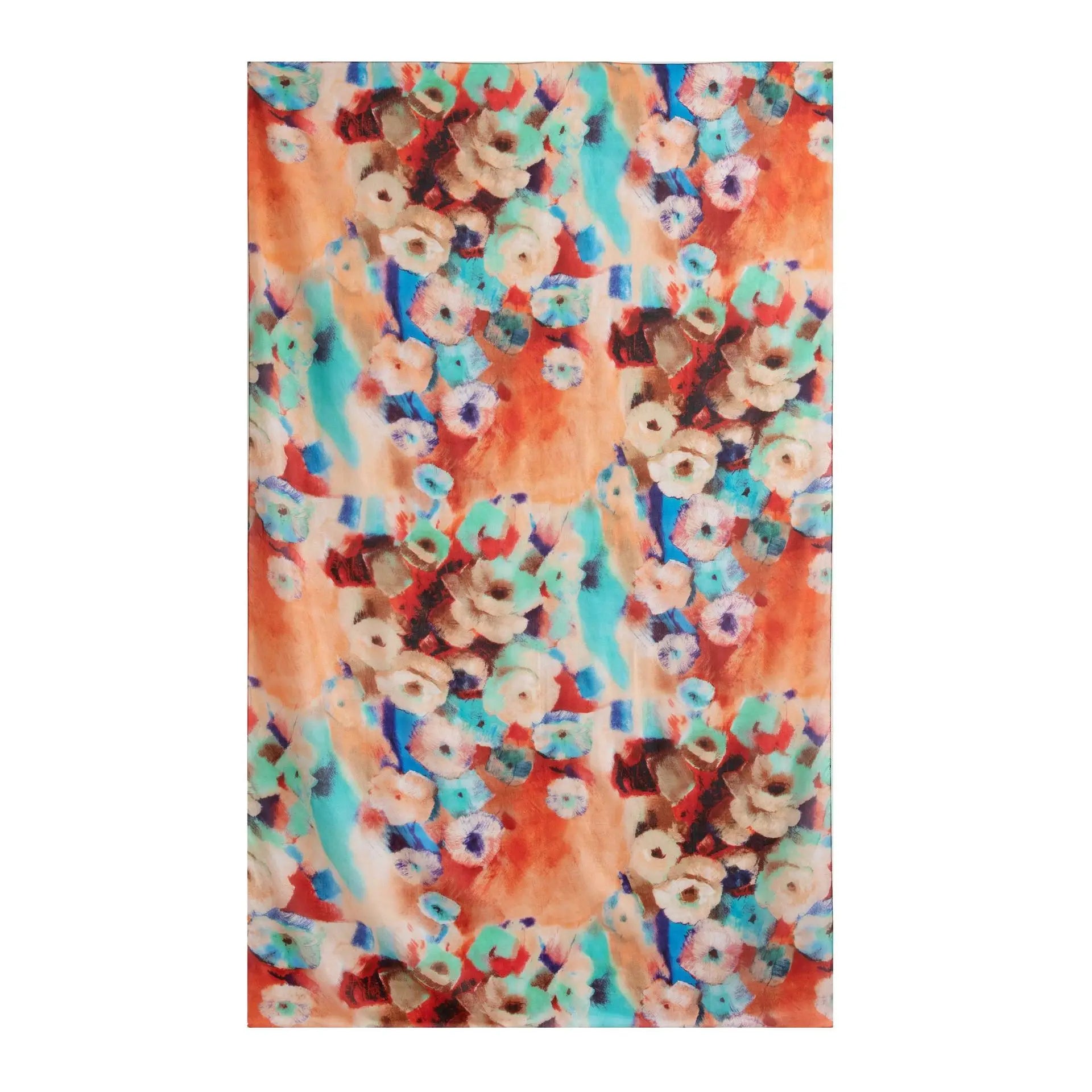 Carefully Selected Hangzhou Silk Scarf Women Long Mulberry Silk Shawl Ink-wash Peony Print Vintage Style Premium Feel Spring